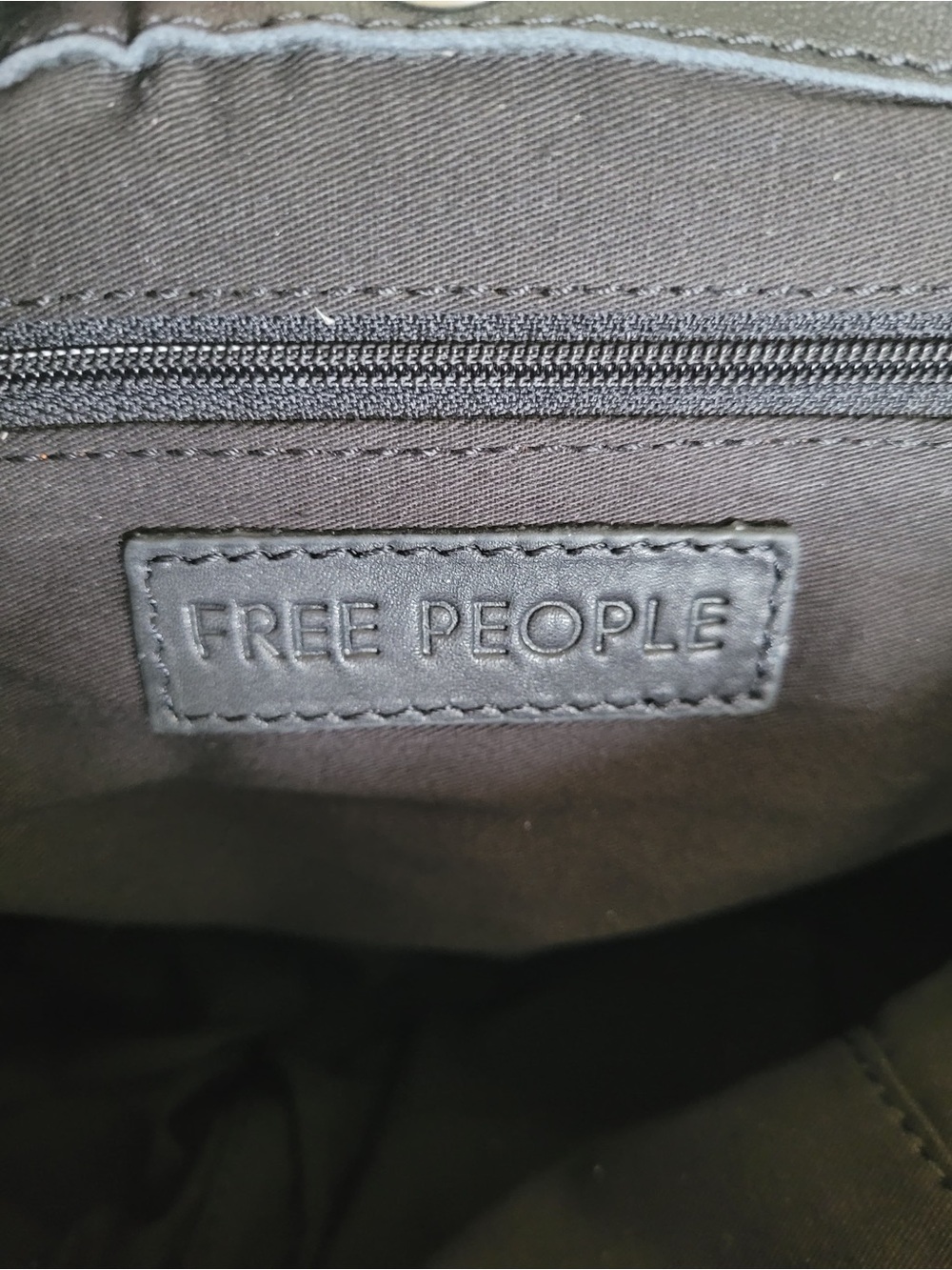 Free People NWT Embellished Leather Black Bucket crossbody bag - Picture 7 of 8